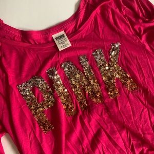 PINK  Sequin Crewneck
